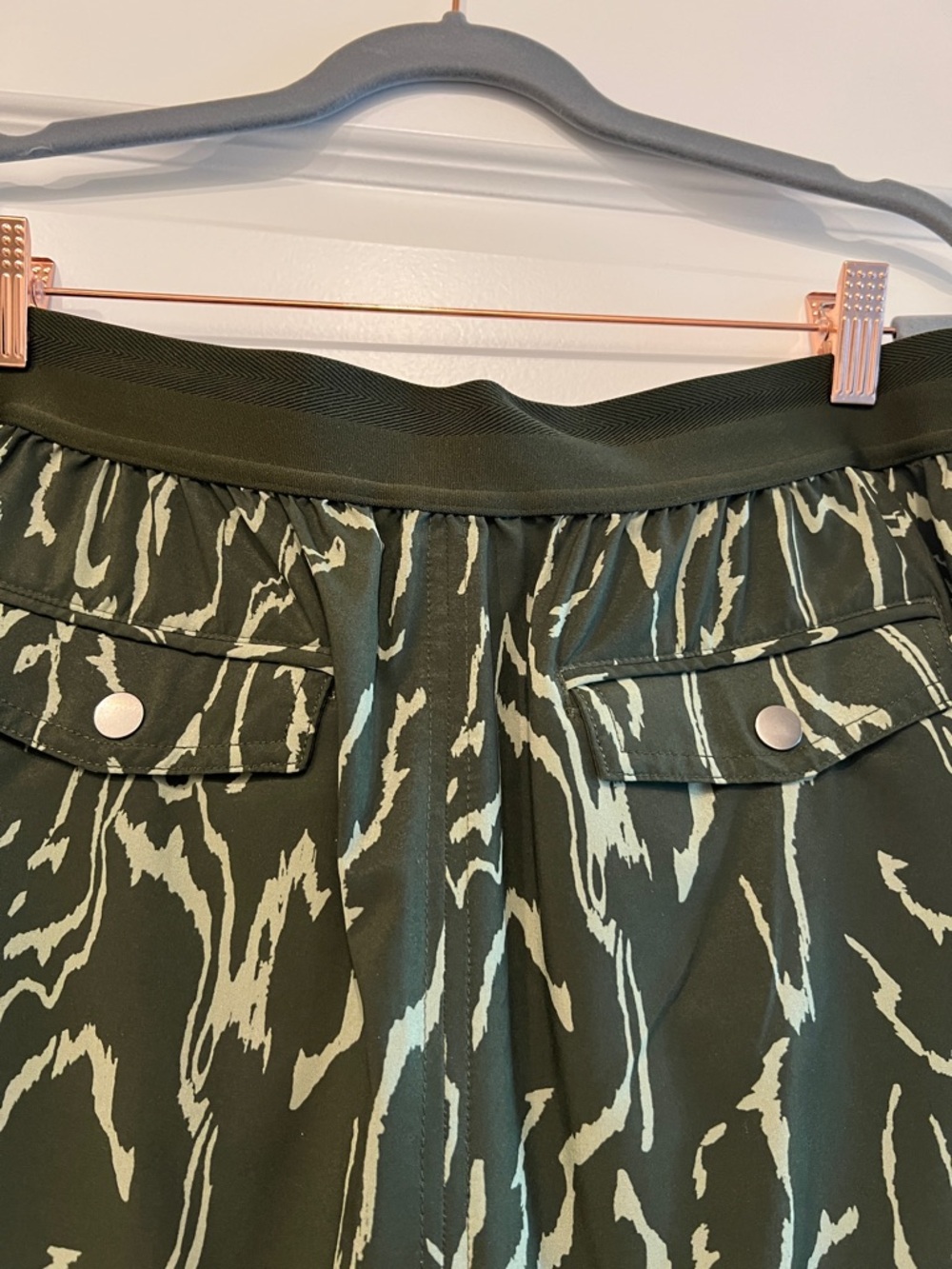 Athleta Dark Green A-Line Skirt with Mint Abstract Print - Picture 7 of 10